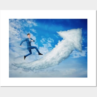 cloud graph arrow Posters and Art